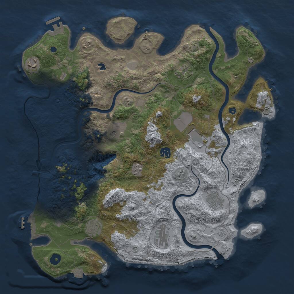 Rust Map: Procedural Map, Size: 4000, Seed: 871435676, 15 Monuments
