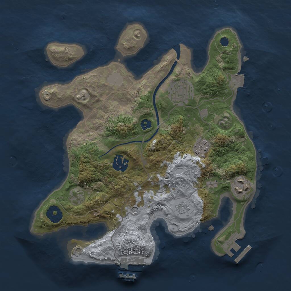 Rust Map: Procedural Map, Size: 2700, Seed: 1539745860, 9 Monuments