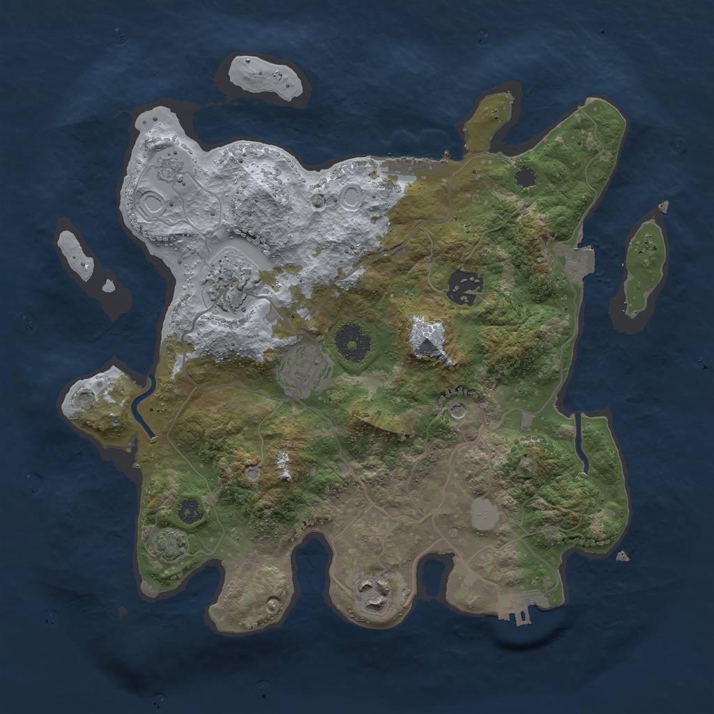Rust Map: Procedural Map, Size: 3000, Seed: 777986, 12 Monuments