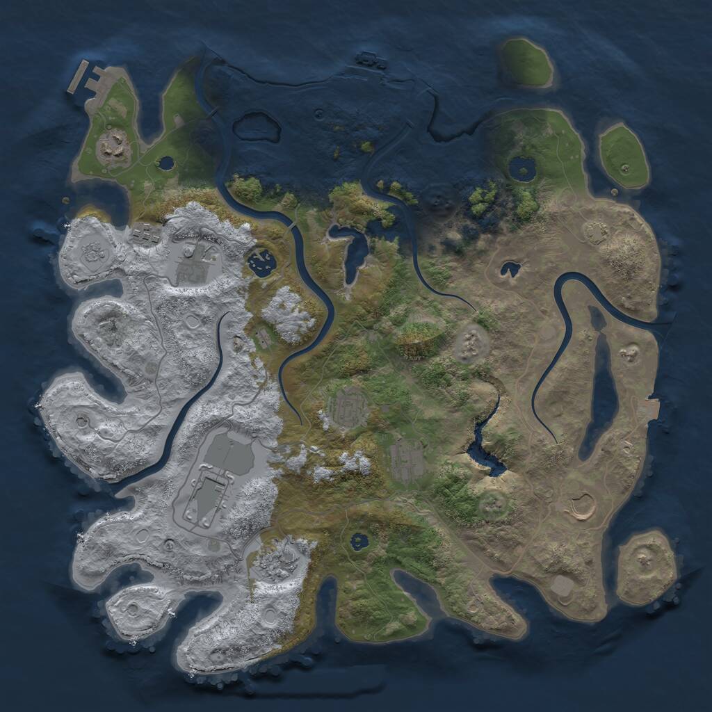 Rust Map: Procedural Map, Size: 4000, Seed: 539602195, 15 Monuments