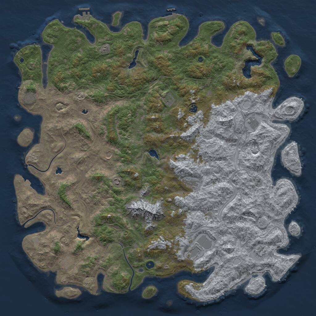 Rust Map: Procedural Map, Size: 6000, Seed: 230381978, 17 Monuments