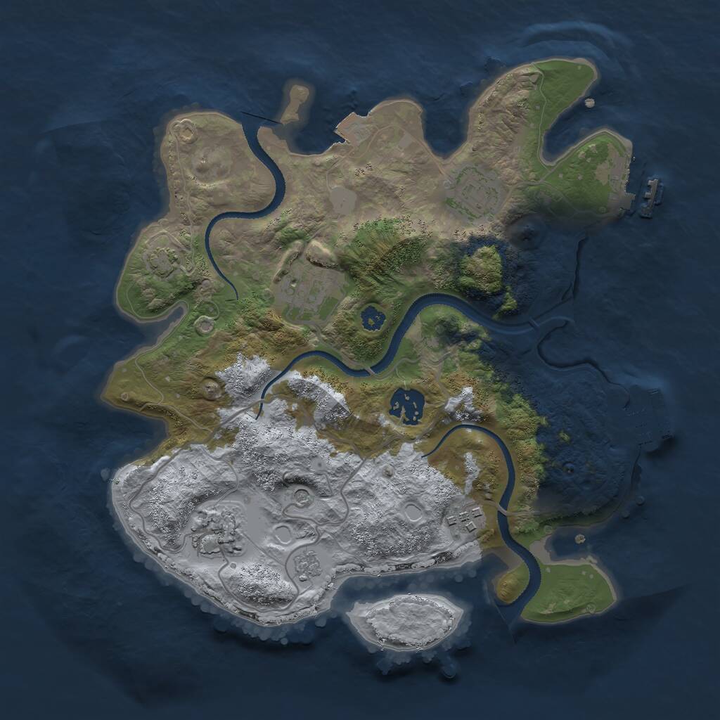 Rust Map: Procedural Map, Size: 3000, Seed: 12423, 11 Monuments