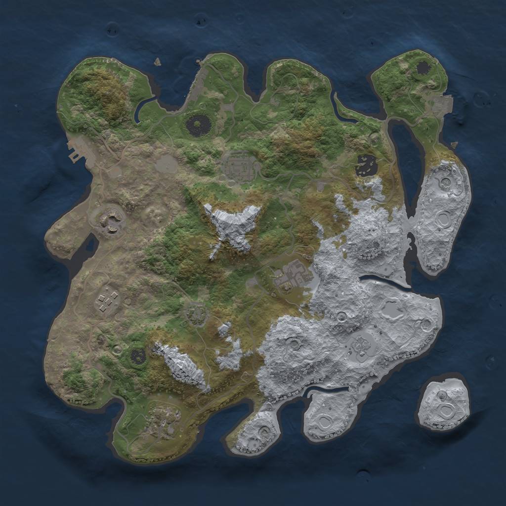 Rust Map: Procedural Map, Size: 3250, Seed: 67120949, 14 Monuments