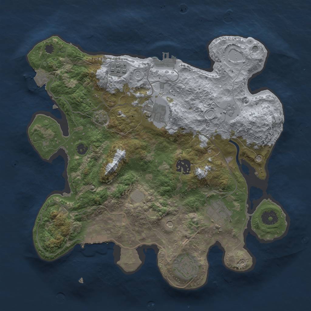 Rust Map: Procedural Map, Size: 3000, Seed: 23113, 13 Monuments