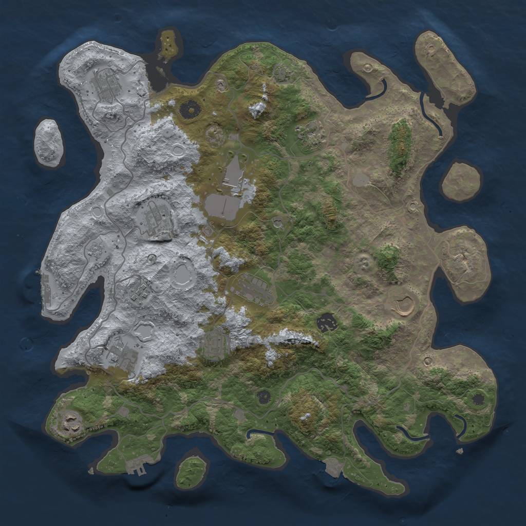 Rust Map: Procedural Map, Size: 4000, Seed: 786865487, 19 Monuments