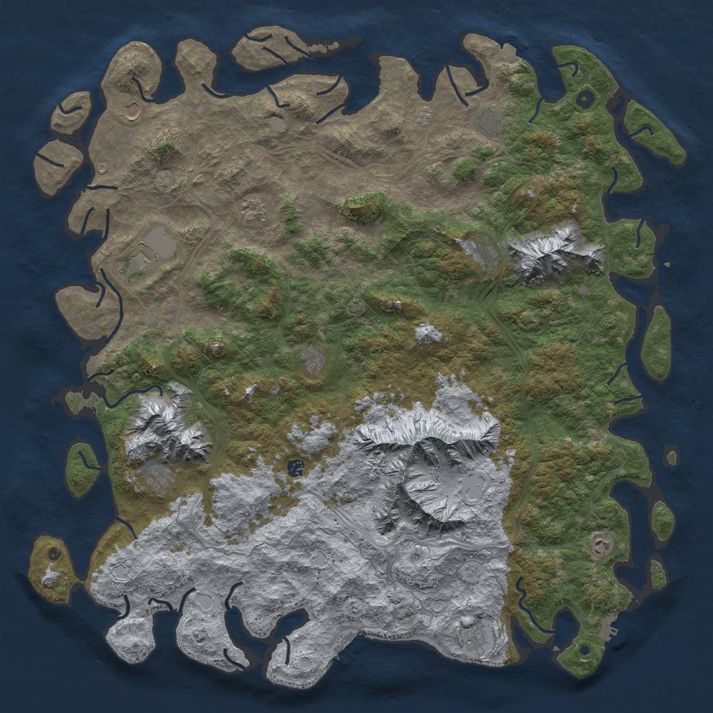 Rust Map: Procedural Map, Size: 6000, Seed: 1509728645, 19 Monuments
