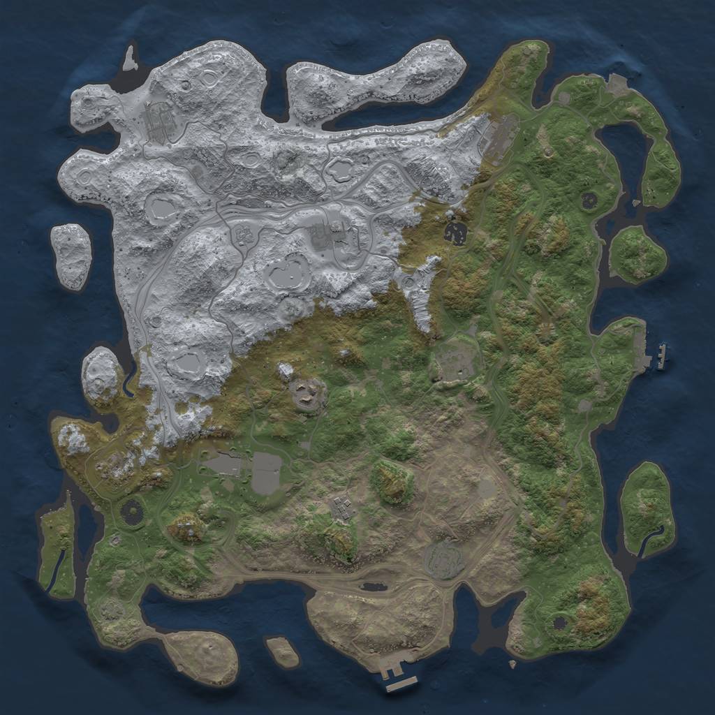 Rust Map: Procedural Map, Size: 4500, Seed: 1941563335, 18 Monuments