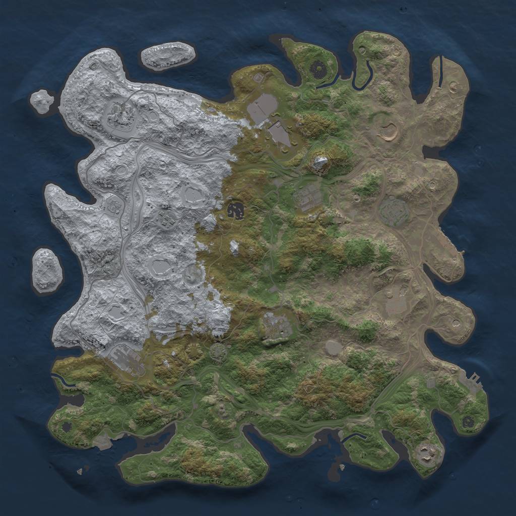 Rust Map: Procedural Map, Size: 4350, Seed: 902144322, 19 Monuments
