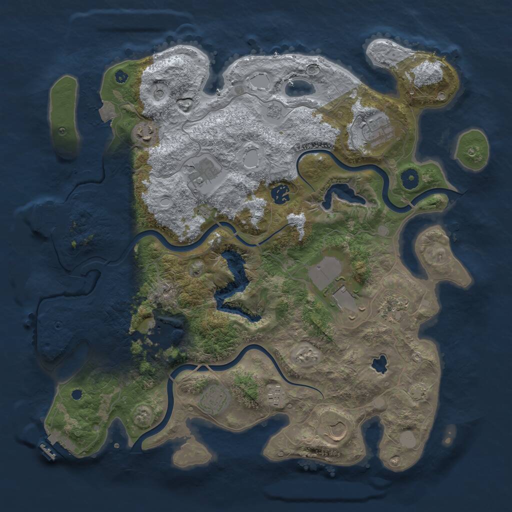Rust Map: Procedural Map, Size: 4000, Seed: 548341642, 16 Monuments