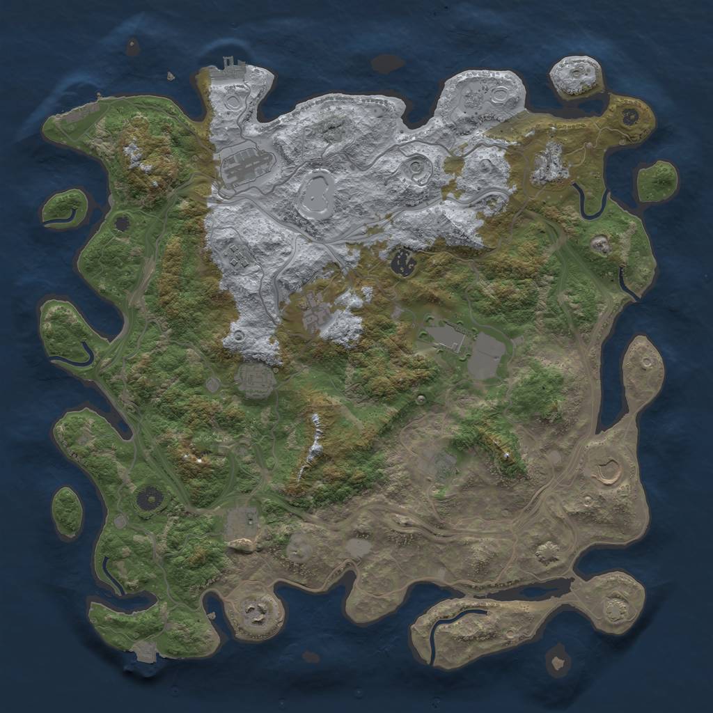 Rust Map: Procedural Map, Size: 4300, Seed: 245444, 19 Monuments