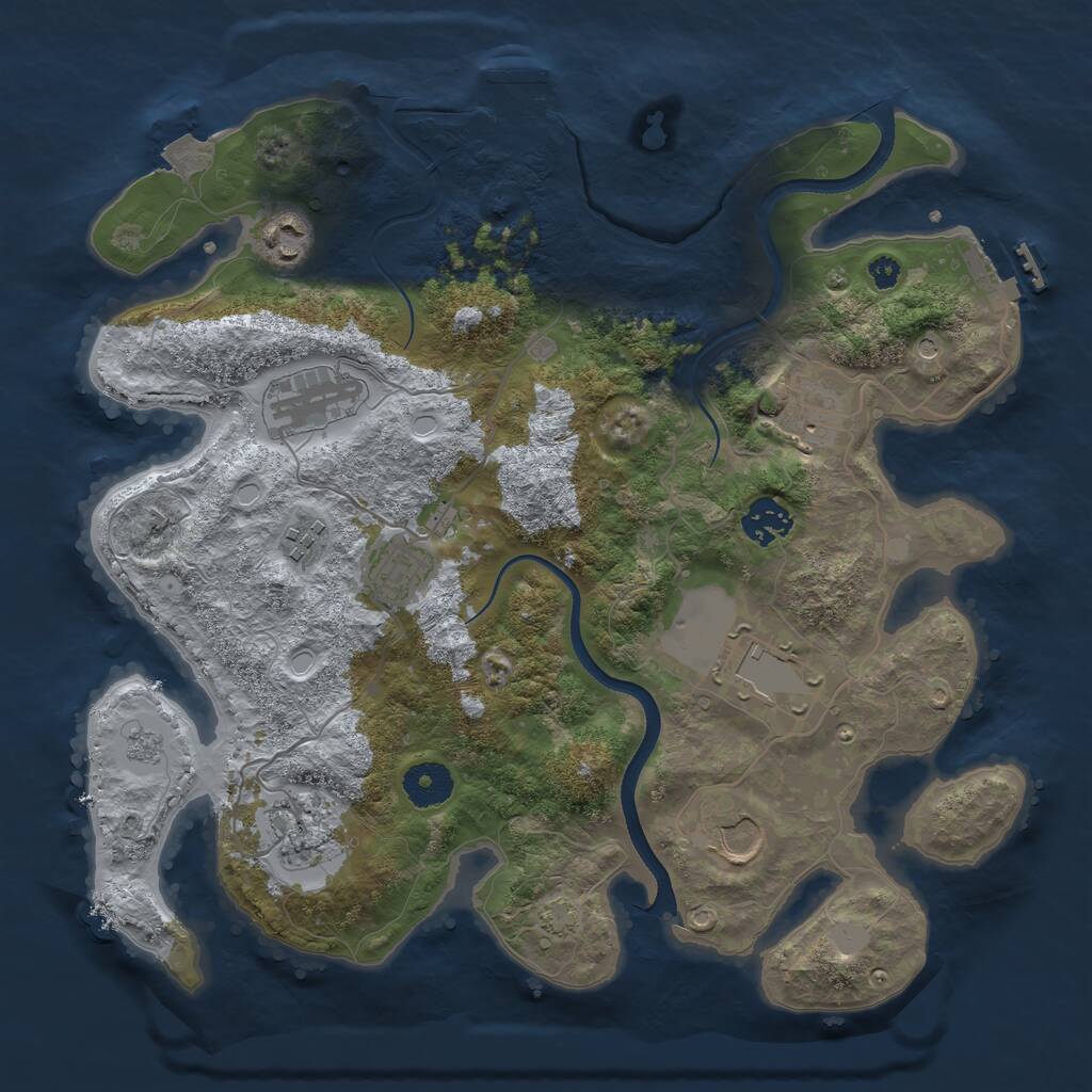 Rust Map: Procedural Map, Size: 3500, Seed: 4978281, 15 Monuments