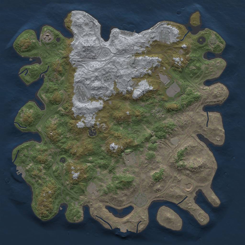Rust Map: Procedural Map, Size: 4500, Seed: 2027334180, 19 Monuments