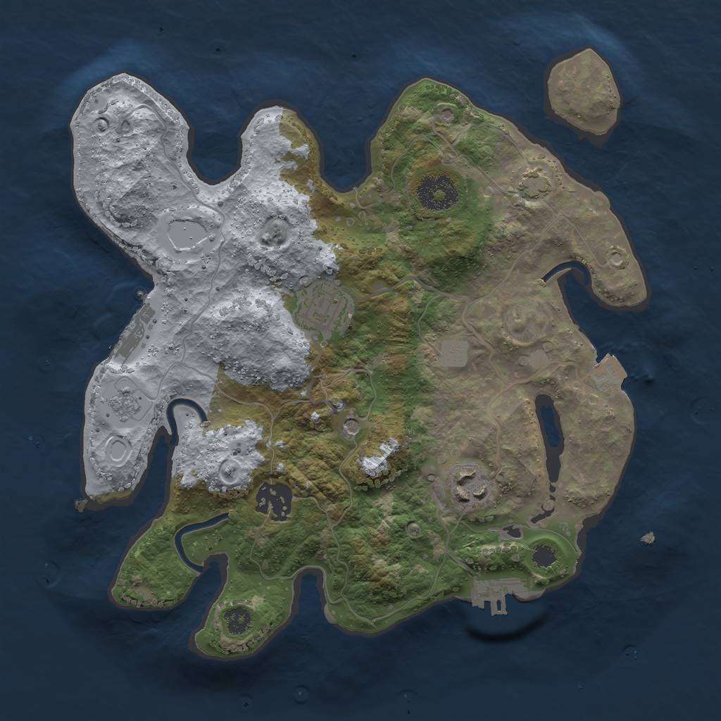 Rust Map: Procedural Map, Size: 2800, Seed: 8675308, 11 Monuments