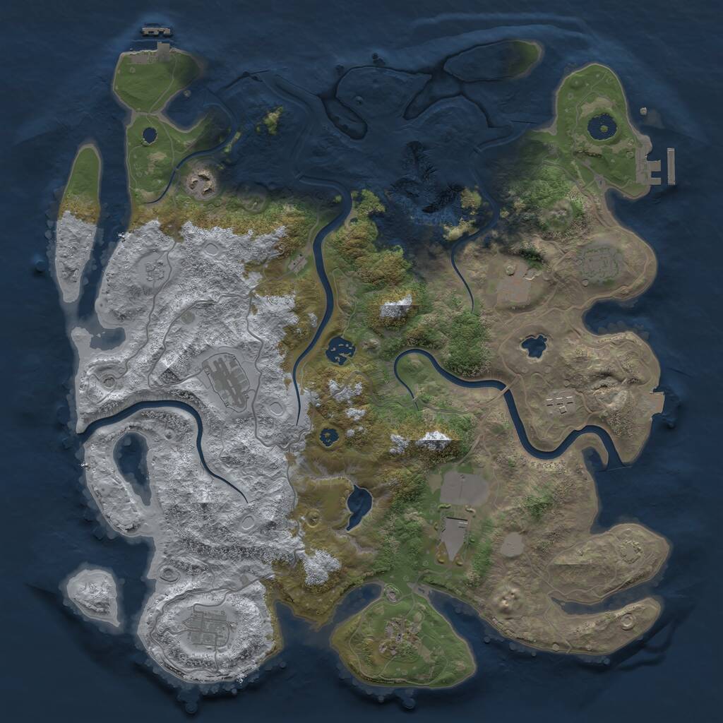 Rust Map: Procedural Map, Size: 4000, Seed: 457644929, 15 Monuments