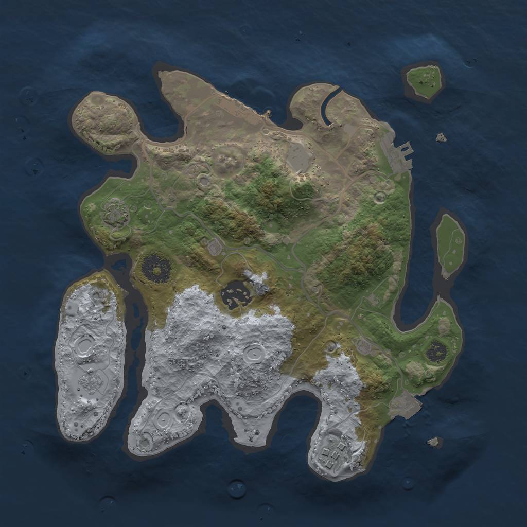 Rust Map: Procedural Map, Size: 2700, Seed: 727196946, 9 Monuments