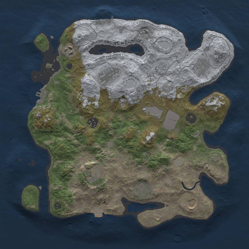 Rust Map: Procedural Map, Size: 3500, Seed: 19941103, 16 Monuments