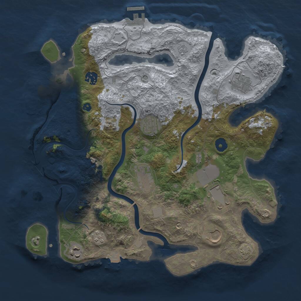 Rust Map: Procedural Map, Size: 3500, Seed: 19941103, 13 Monuments