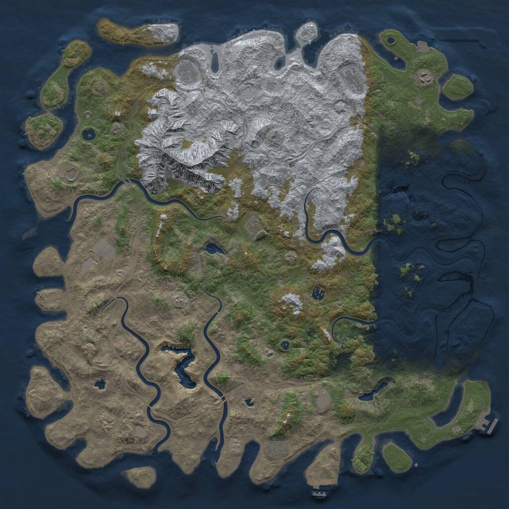 Rust Map: Procedural Map, Size: 6000, Seed: 1715363357, 17 Monuments