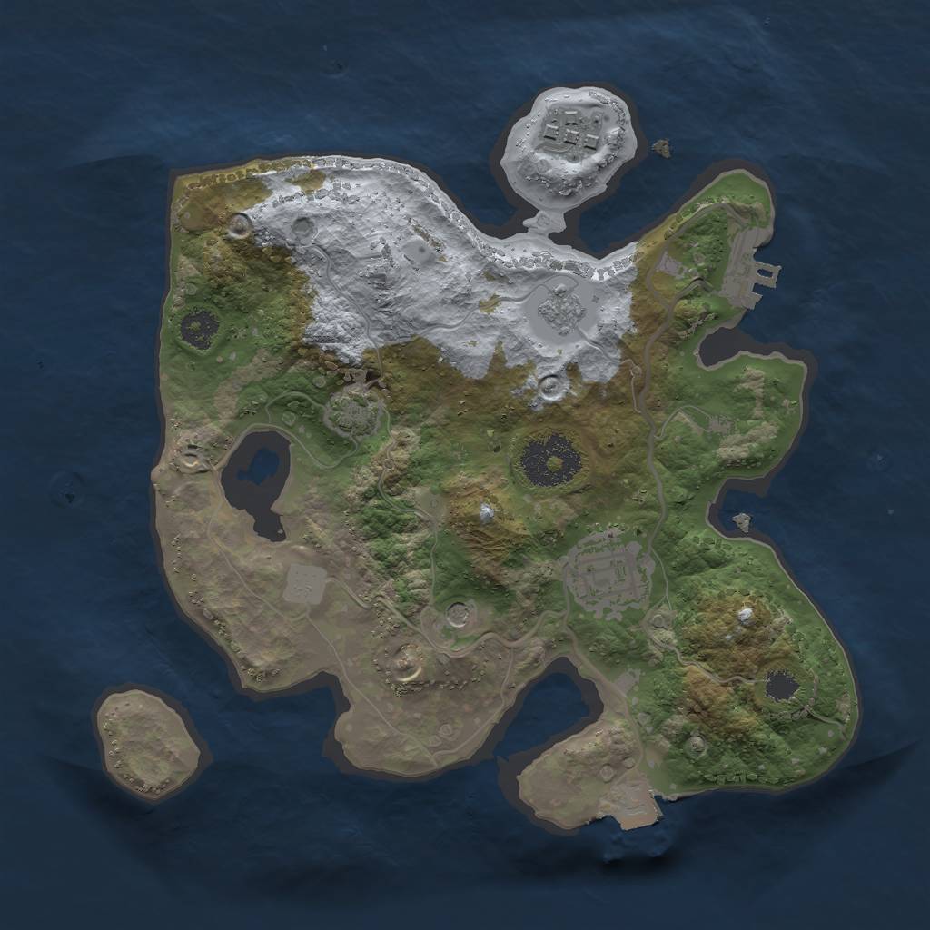 Rust Map: Procedural Map, Size: 2500, Seed: 467478345, 9 Monuments
