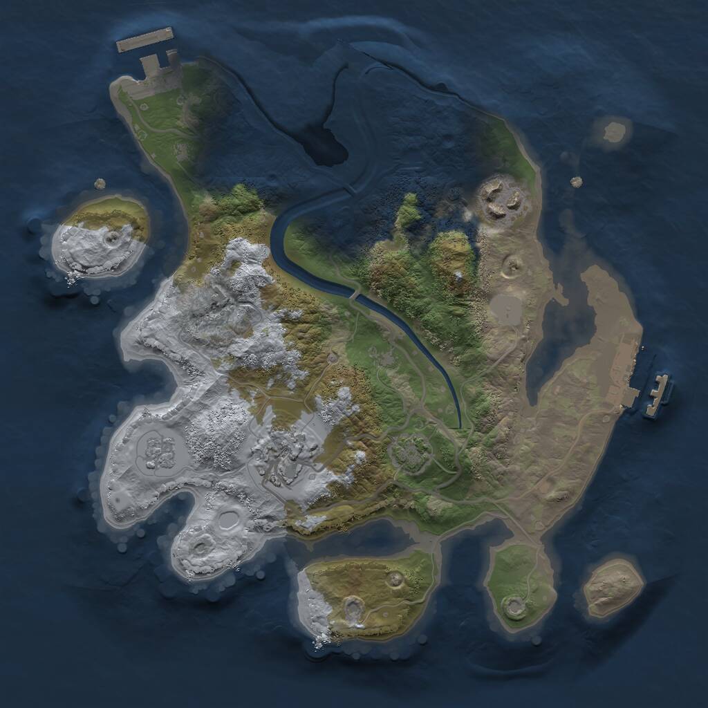 Rust Map: Procedural Map, Size: 2500, Seed: 6120, 7 Monuments