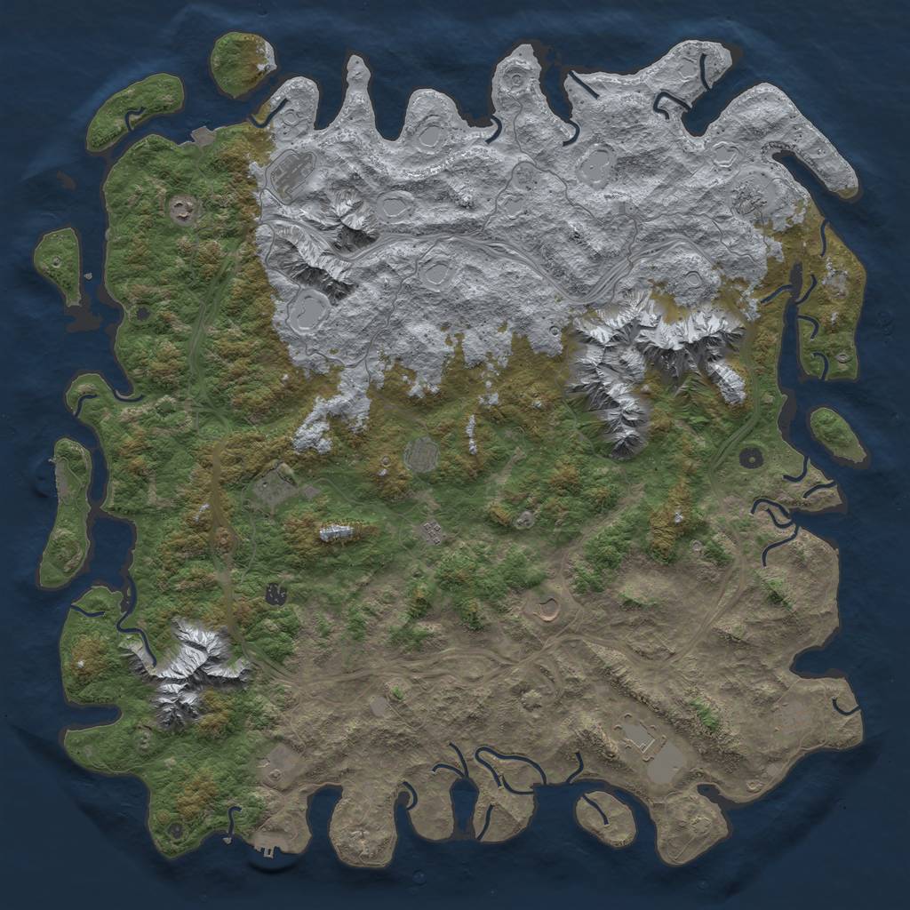 Rust Map: Procedural Map, Size: 6000, Seed: 399677700, 19 Monuments