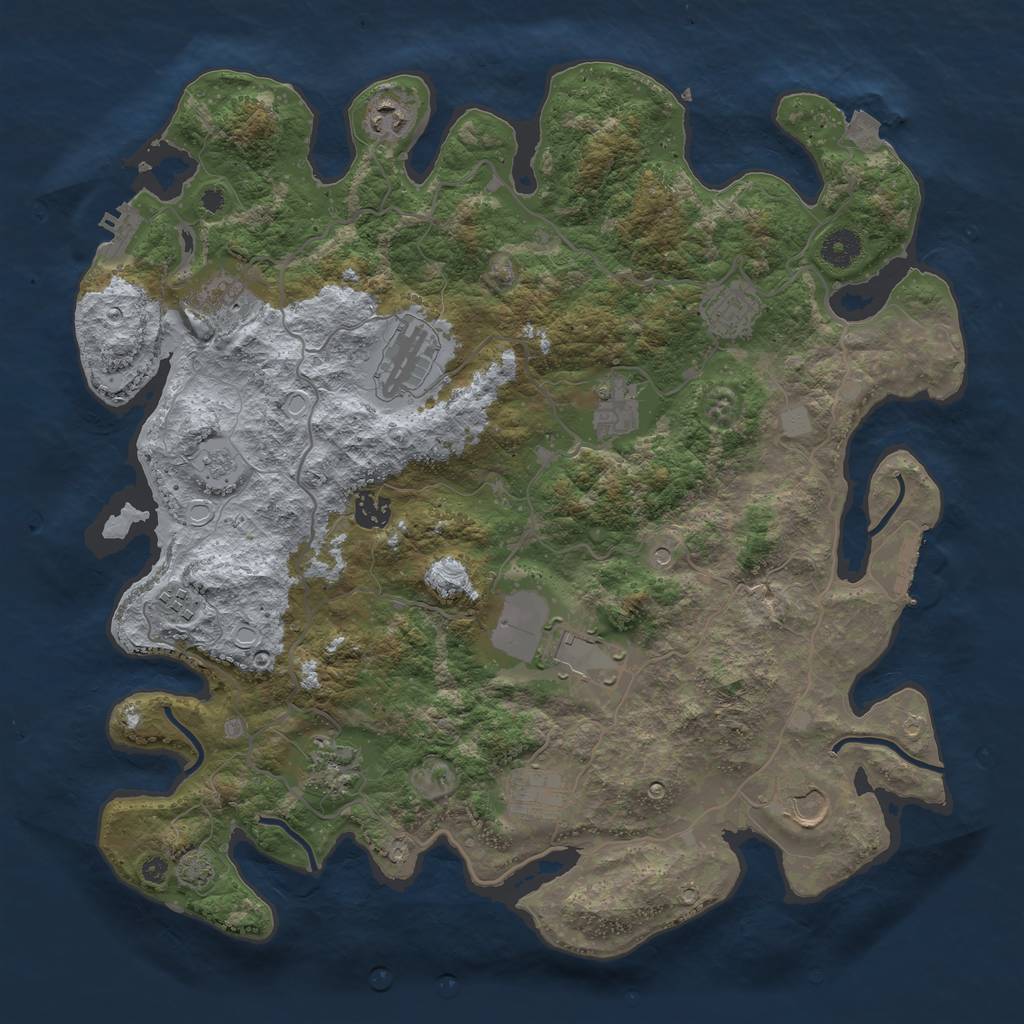 Rust Map: Procedural Map, Size: 4000, Seed: 177231396, 19 Monuments