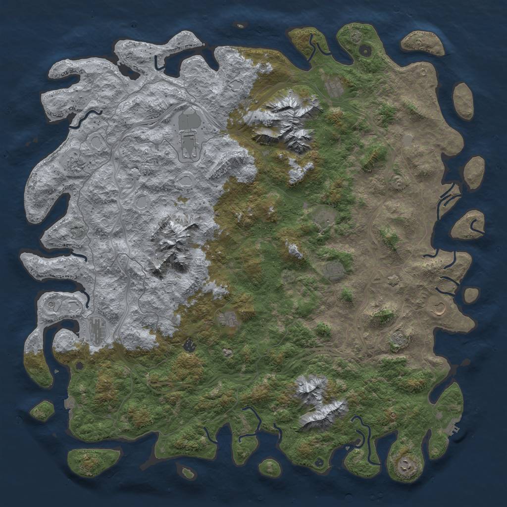 Rust Map: Procedural Map, Size: 6000, Seed: 290, 18 Monuments