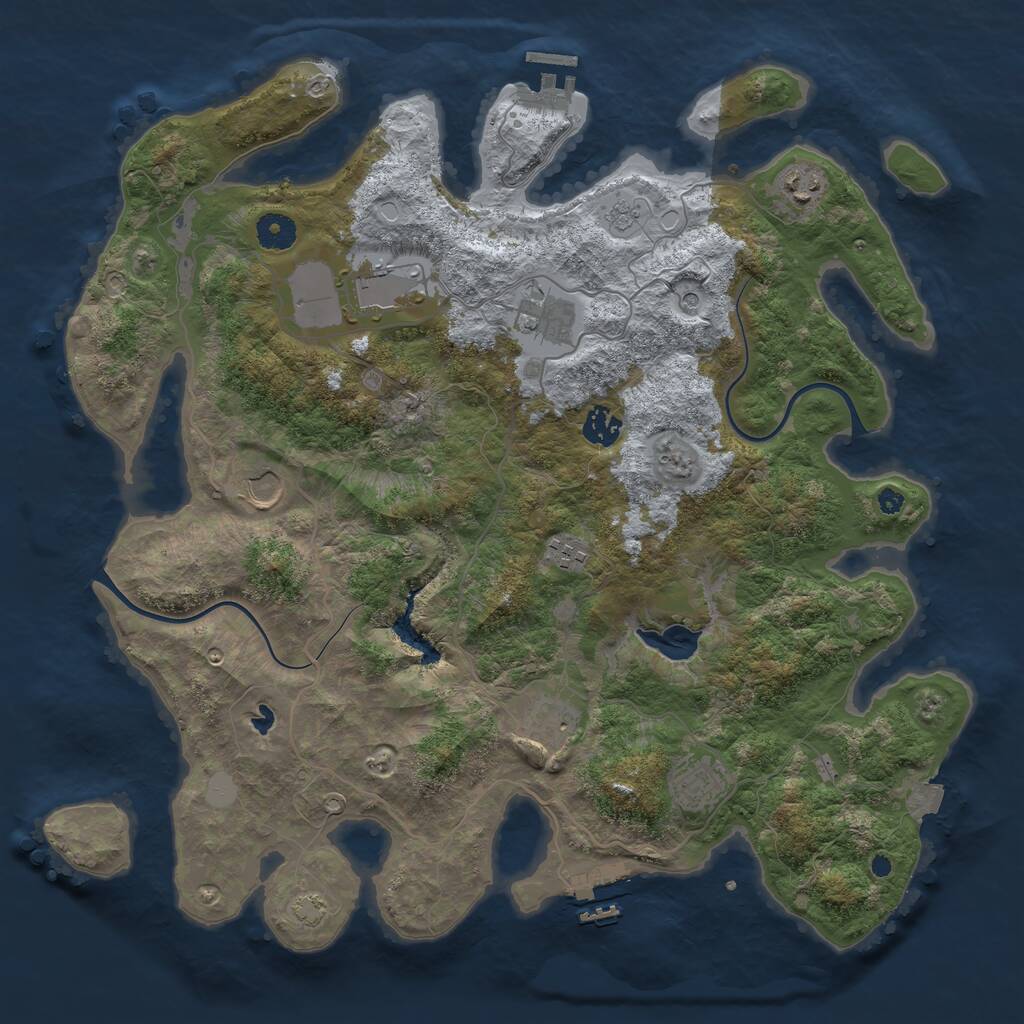 Rust Map: Procedural Map, Size: 4000, Seed: 907580856, 14 Monuments