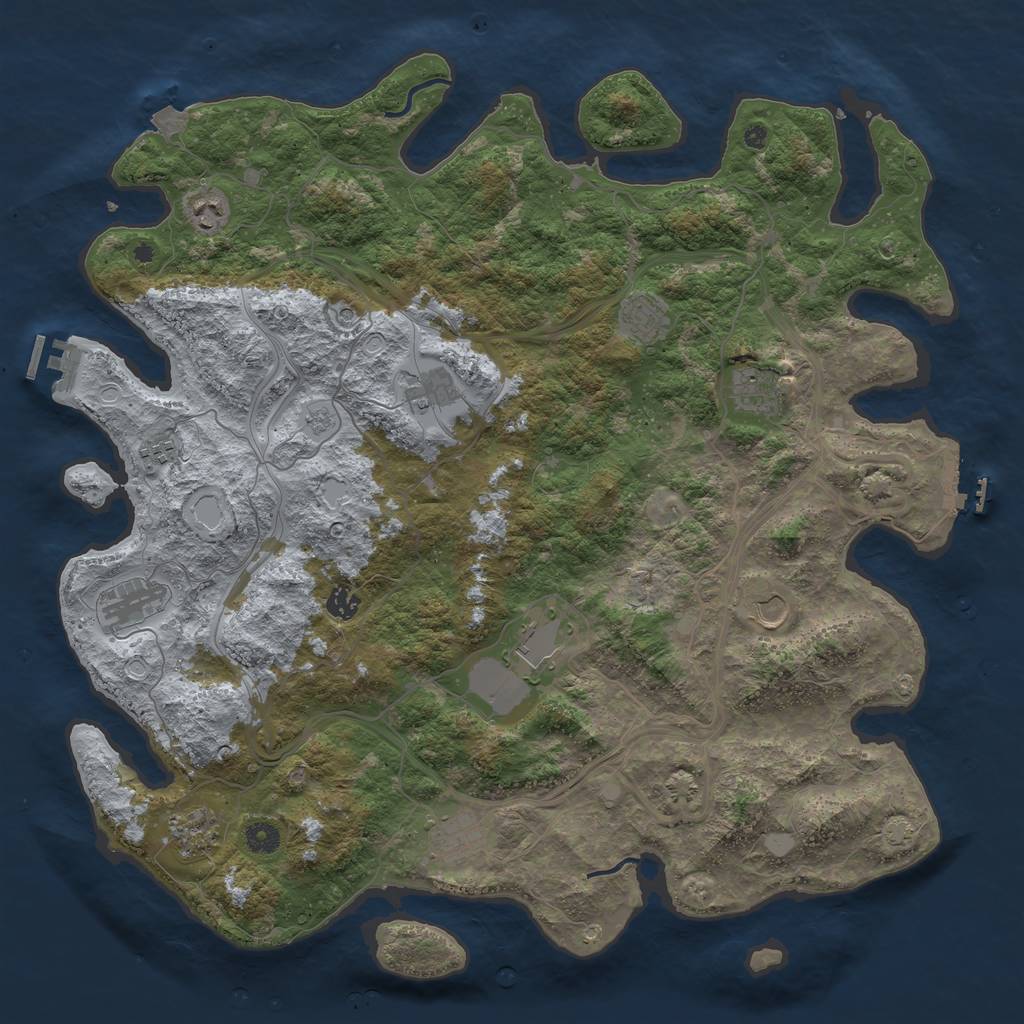 Rust Map: Procedural Map, Size: 4560, Seed: 100816564, 19 Monuments