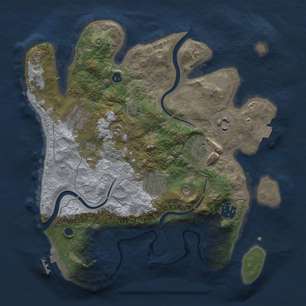 Rust Map: Procedural Map, Size: 3000, Seed: 4136289, 11 Monuments
