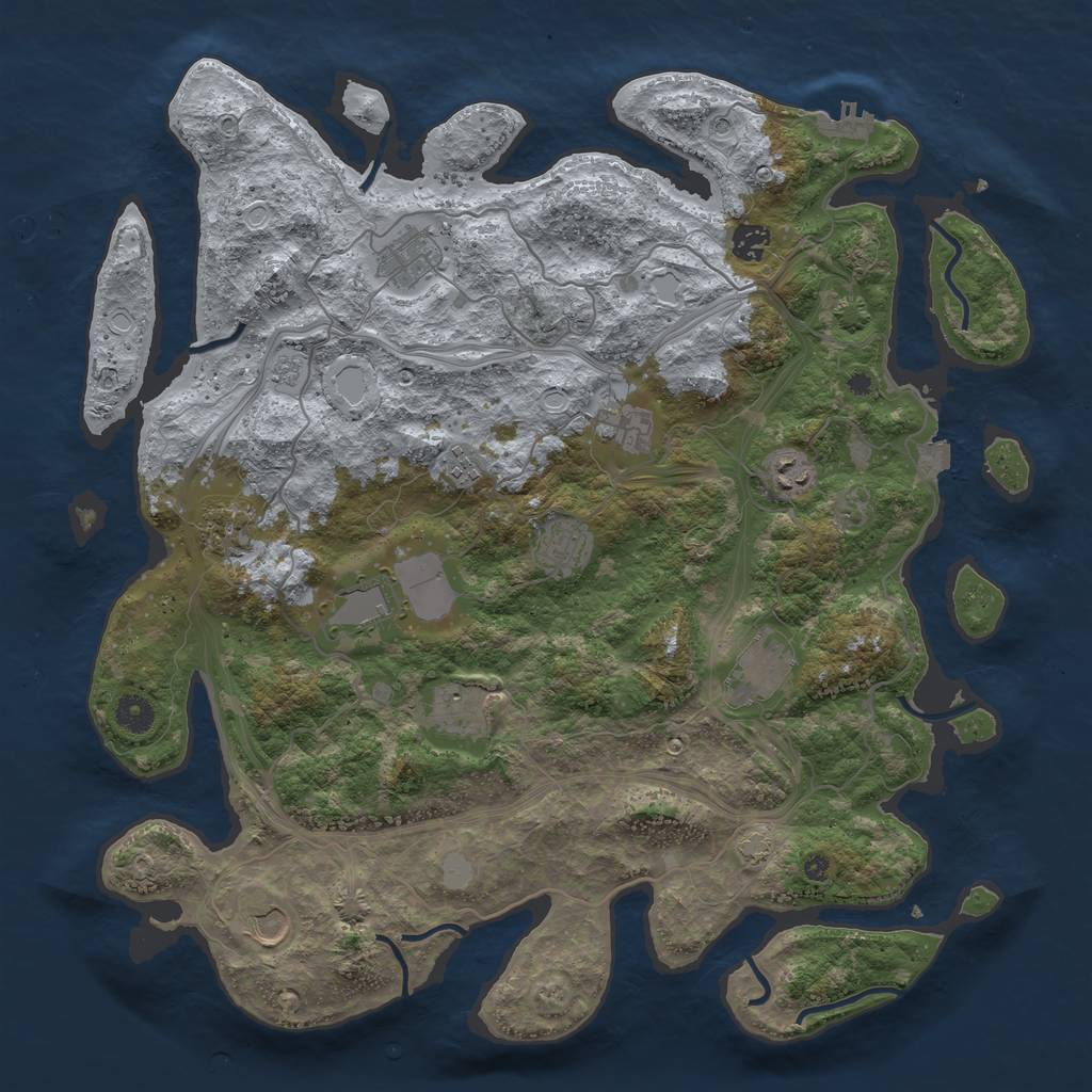 Rust Map: Procedural Map, Size: 4250, Seed: 1089377851, 18 Monuments