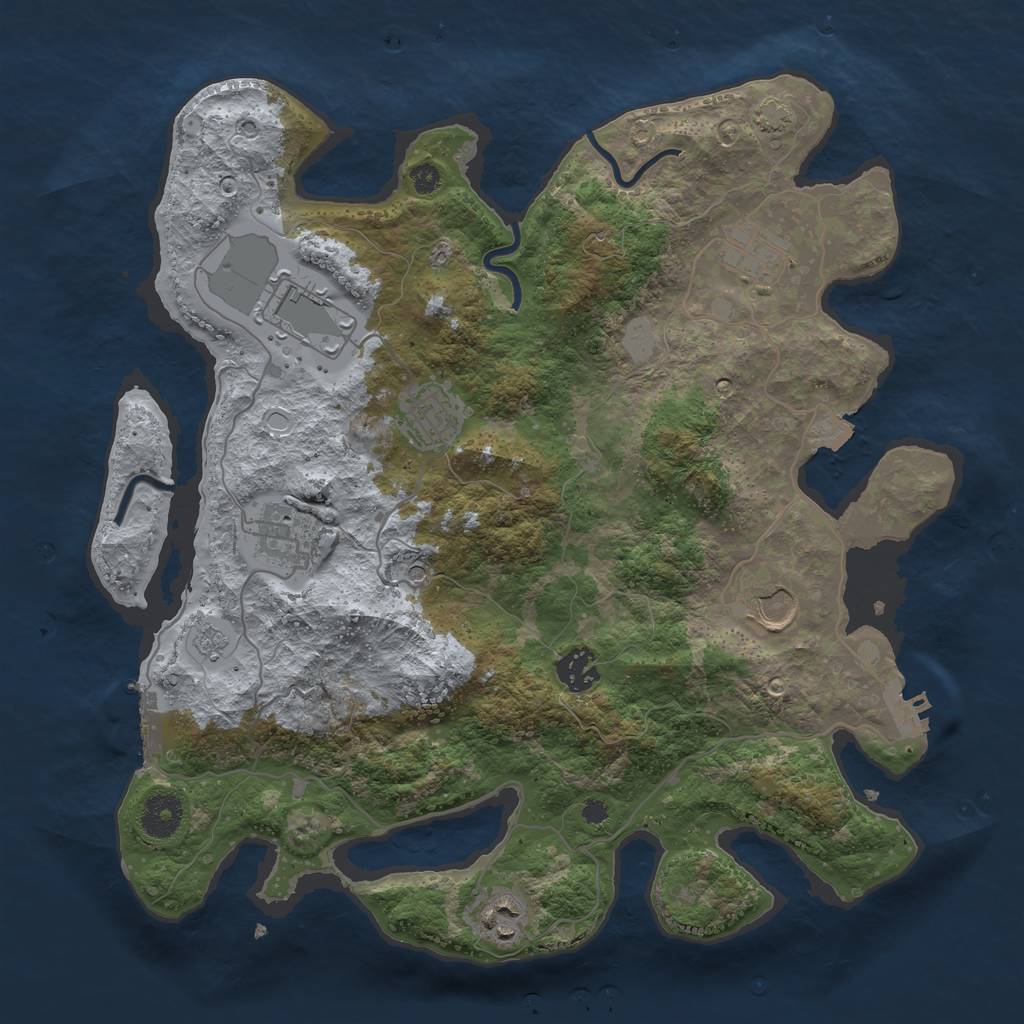 Rust Map: Procedural Map, Size: 3600, Seed: 10602, 15 Monuments