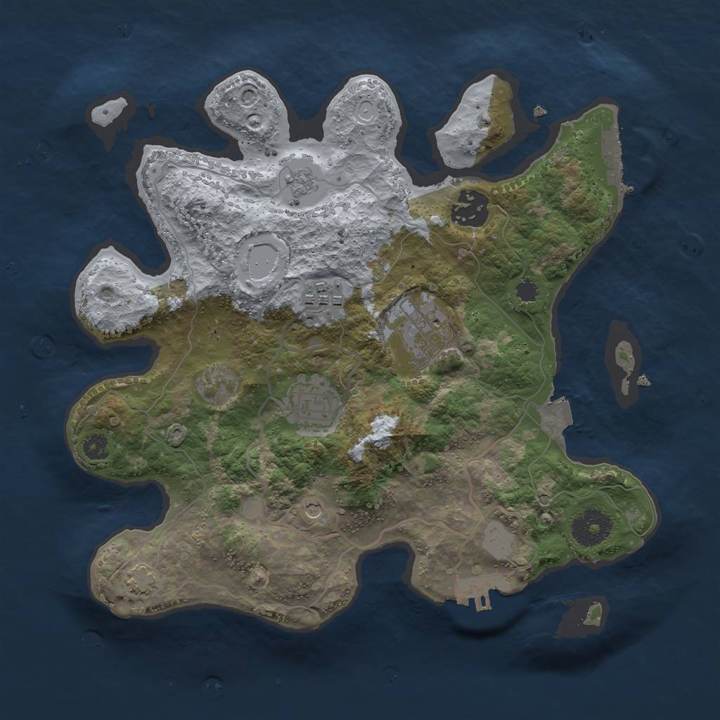 Rust Map: Procedural Map, Size: 2850, Seed: 648252, 12 Monuments