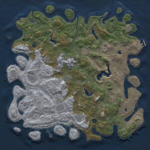 Thumbnail Rust Map: Procedural Map, Size: 5000, Seed: 1237908371, 15 Monuments