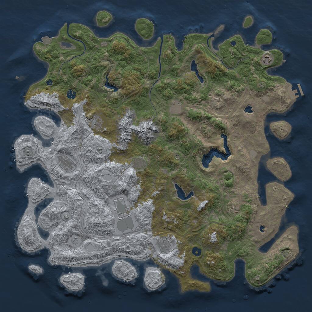 Rust Map: Procedural Map, Size: 5000, Seed: 1237908371, 15 Monuments