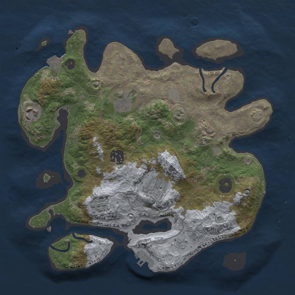 Rust Map: Procedural Map, Size: 3000, Seed: 29328, 13 Monuments