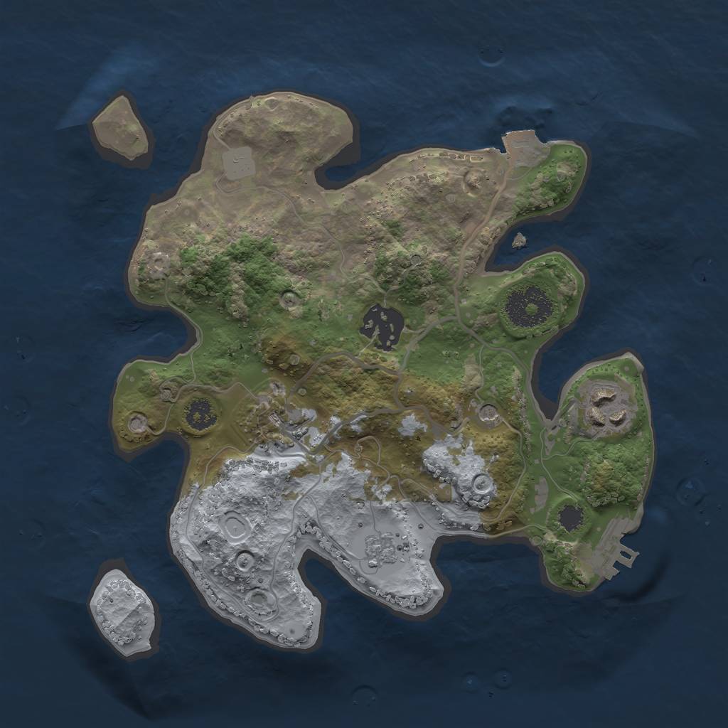 Rust Map: Procedural Map, Size: 2500, Seed: 628890814, 9 Monuments