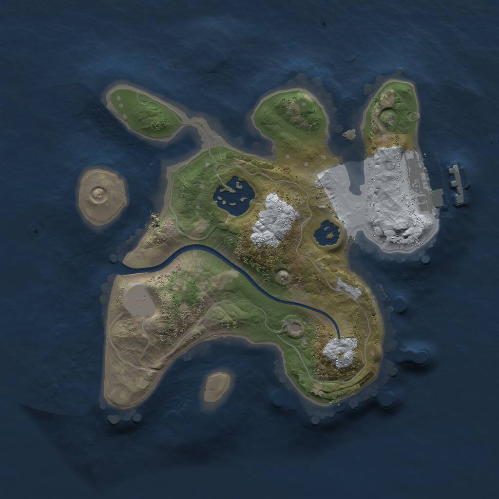 Rust Map: Procedural Map, Size: 2000, Seed: 6395526, 3 Monuments