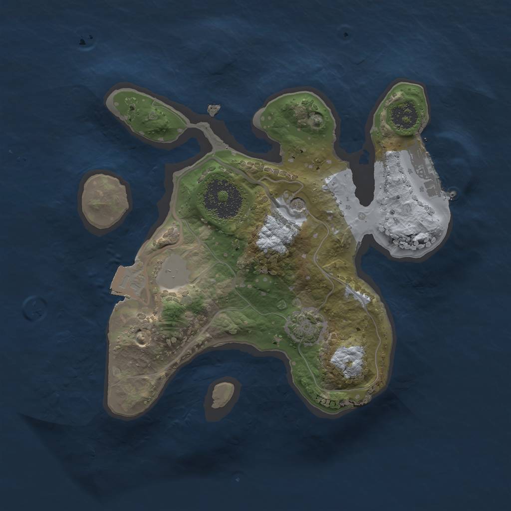 Rust Map: Procedural Map, Size: 2000, Seed: 6395526, 6 Monuments