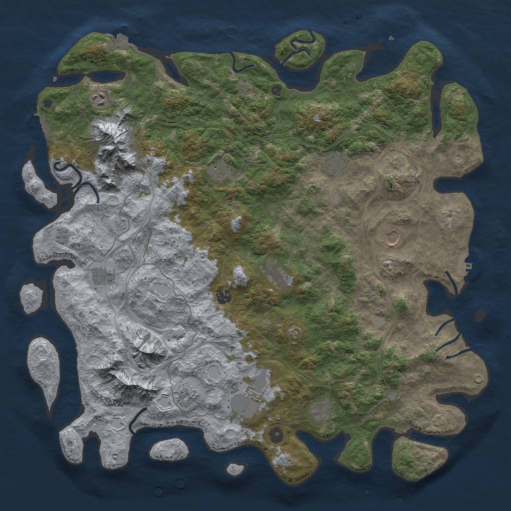 Rust Map: Procedural Map, Size: 5000, Seed: 6282, 19 Monuments