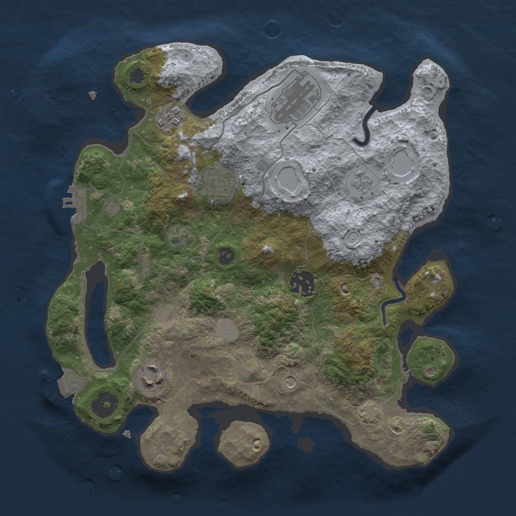 Rust Map: Procedural Map, Size: 3000, Seed: 17812, 12 Monuments