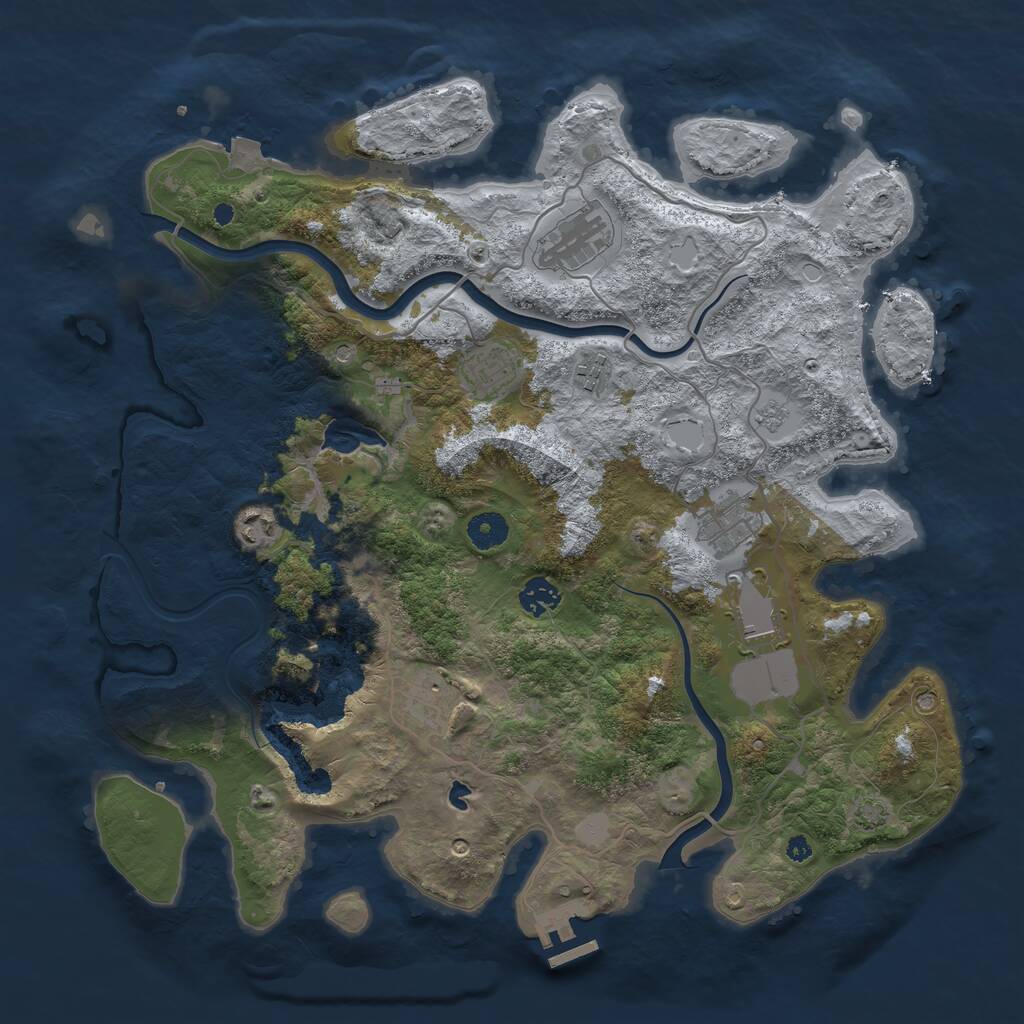 Rust Map: Procedural Map, Size: 4000, Seed: 54170594, 13 Monuments