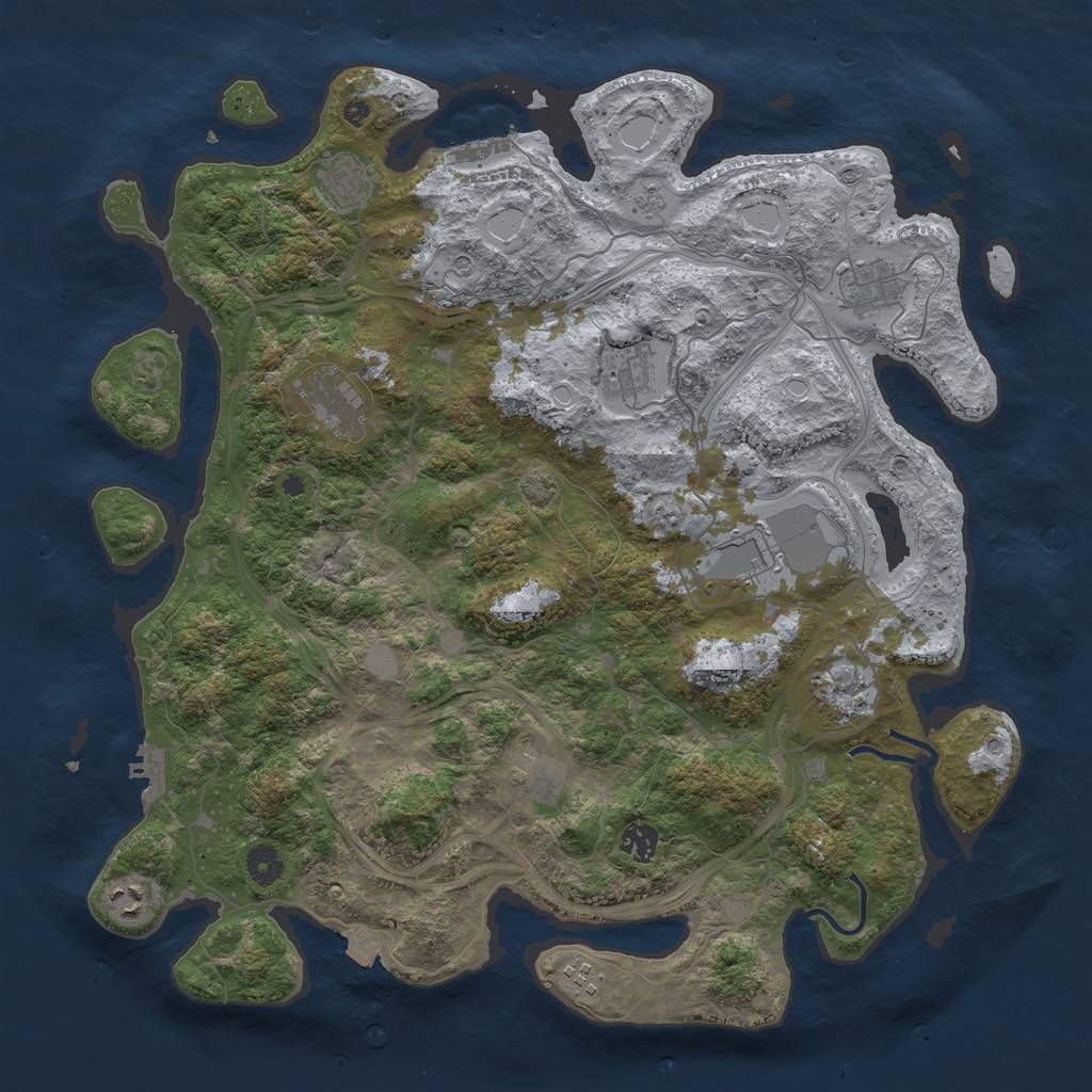 Rust Map: Procedural Map, Size: 4250, Seed: 4568952, 18 Monuments