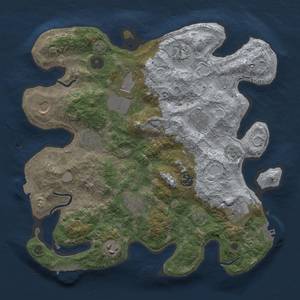 Thumbnail Rust Map: Procedural Map, Size: 3500, Seed: 123447132, 18 Monuments