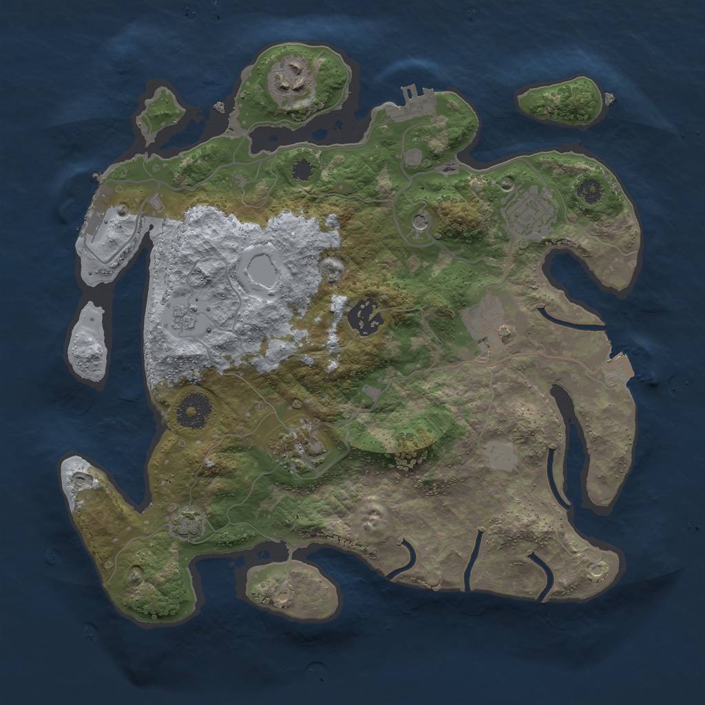 Rust Map: Procedural Map, Size: 3000, Seed: 129567, 13 Monuments