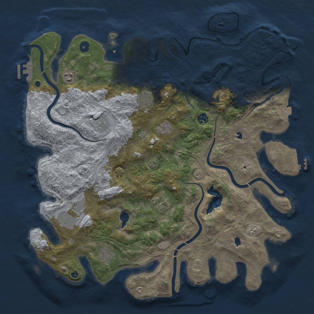Rust Map: Procedural Map, Size: 4500, Seed: 120406843, 15 Monuments