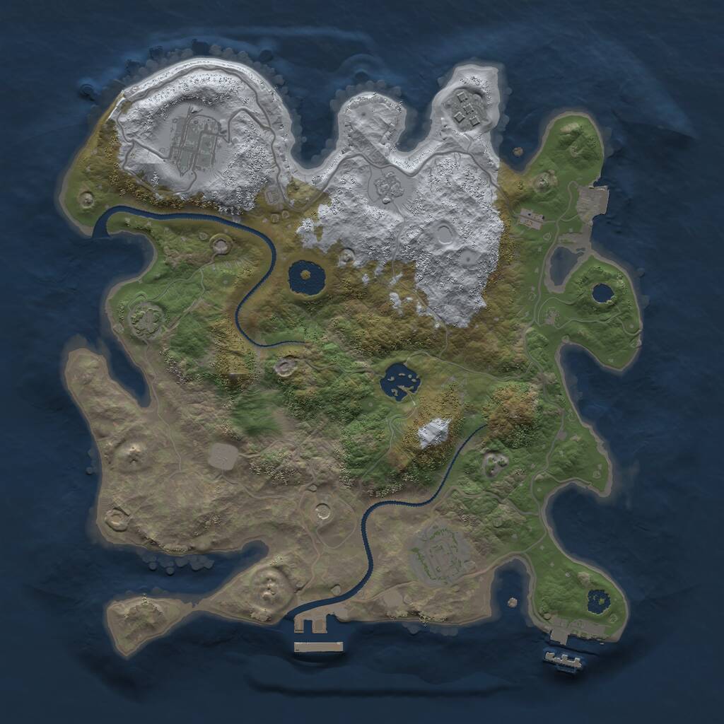 Rust Map: Procedural Map, Size: 3000, Seed: 860039097, 10 Monuments