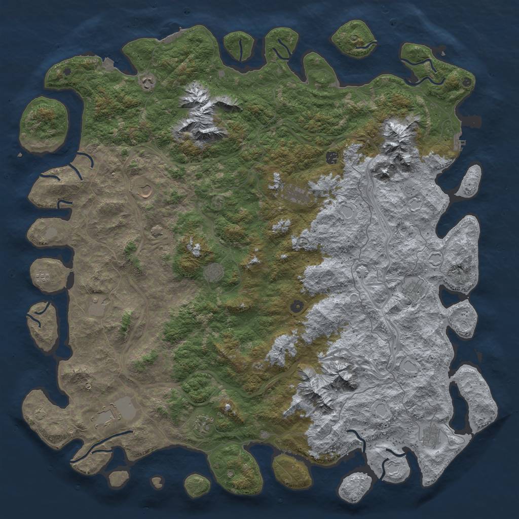 Rust Map: Procedural Map, Size: 6000, Seed: 284430984, 19 Monuments