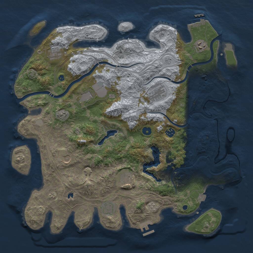 Rust Map: Procedural Map, Size: 4250, Seed: 108946393, 15 Monuments