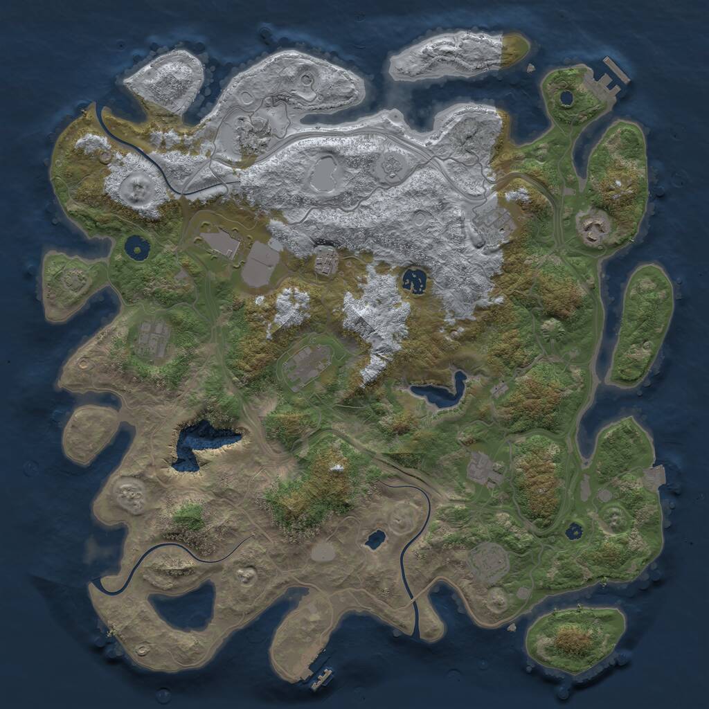 Rust Map: Procedural Map, Size: 4250, Seed: 695387372, 16 Monuments